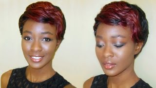 Red And Black Pixie Cut Wig: Model Model "Cici"