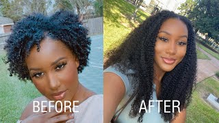 How I Blend My Short 4B Hair With My Kinky Curly U-Part Wig | Post Big Chop