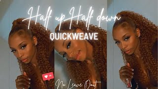 How To: Half Up Half Down Quickweave Under $40 On Honey Blonde Hair | No Leave Out
