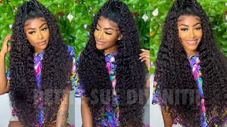 Half Up Half Down On 30" Deep Wave Lace Front Wig & I'M In Love Ft Asteria Hair|Petite-Sue