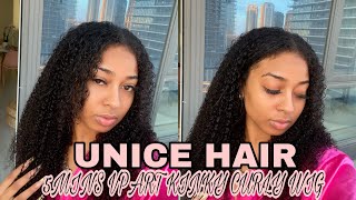 The Perfect 5Mins Wig For Summer | V-Part Kinky Curly  Wig Ft Unice Hair | Assalaxx