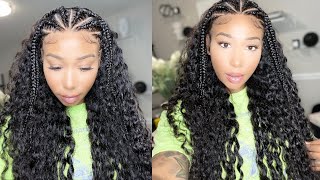 Braided Half Up Half Down Style On My Curly Lace Front Wig| Ft. Alipearl Hair