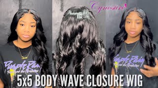 Cynosure Hair 5X5 Body Wave Closure Wig || 220% Density