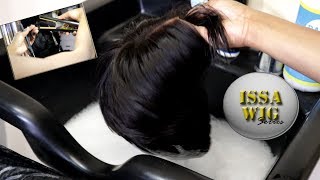 How To Clean A Short Hair Lace Closure Wig |Wig Maintenance| Issa Wig Series