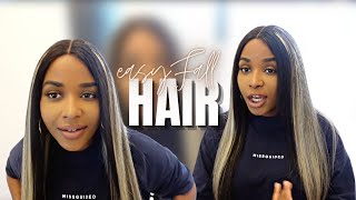 Fall Inspired Platinum Ombré T Part Wig | No Glue No Spray | Beginner Install - Megalook Hair