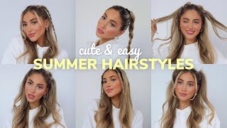 8 Cute Summer Hairstyles + Tutorial!! *Heatless*