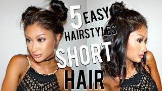 5 Easy Hairstyles For Short Hair!!!