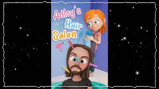 Adley Is The Hair Salon Boss ✂️  Giving Niko A New Makeover, And Shaving Cream Prank On Dad! #Shorts
