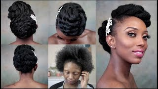 Simple Natural 4C Bridal Faux Updo Tutorial On Short Hair Collab|Growwithnikki