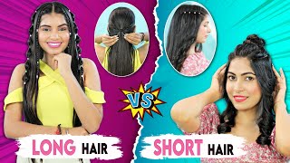Long Hair Vs Short Hair - 6 Quick & Easy Hairstyles For Teenagers | #Beauty #School  | Anaysa