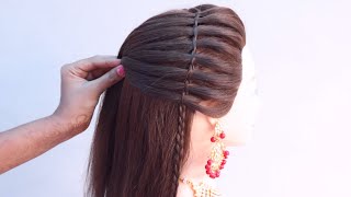 Unique Open Hair Hairstyle For Lehenga Dress