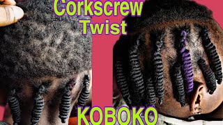 How To African Corkscrew Twists/ Brazilian Wool Trending Hairstyles For Kids/Coboko Threading