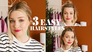 3 Easy Hairstyles For Short Hair & Volume Tips!