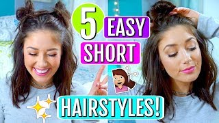 5 Easy Hairstyles For Short Hair 2018! | Trending With Tori
