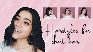 5 Easy Hairstyles For Short Hair /   Bhawnalunthi #Hairstyles #Styling