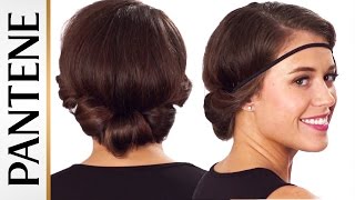 Headband Roll And Tuck Updo: Easy Hairstyles For Short Hair