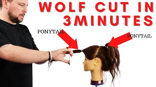 How To Cut A Wolf Cut In 3 Minutes - Tiktok Haircut Trend - Wolf Cut Tutorial Hair Trends 2022
