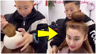6-Year-Old Boy Becomes China'S Craziest Hairdresser | Talented Baby Boy Hair Stylist |6|