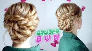 Medium Short Hair Hairstyle Cute Elegant Braided Bun Updo | Awesome Hairstyles