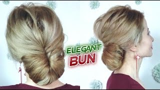 Medium Short Hair Hairstyle Easy Elegant Bun Updo | Awesome Hairstyles  ✔