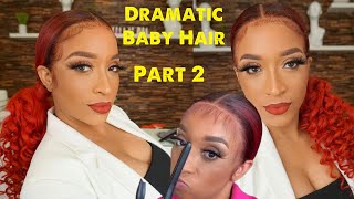 Part 2 Red Hair Styling Dramatic Baby Hair/Low Slick Back Ponytail