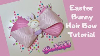 Easter Bunny Hair Bow Tutorial! How To Make Hair Bows. Diy Hair Bows  Laços De Fita:
