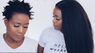 How To Blend 4C Hair With Clip-Ins | Kinky Blow Out Clip Ins |Hergivenhair