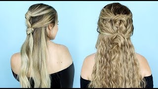 Double Knot Half Updo For Straight And Curly Hair! - Kayleymelissa