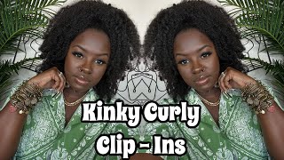 Wow Kinky Curly Clip Ins On 4C Natural Hair‼️ Quick & Easy Protective Style Ft. Ywigs
