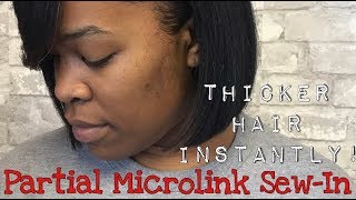 Get Thicker Hair Instantly | Partial Microlink Sew-In #Microlinks #Thickerhair #Snellvillega