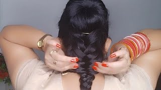 Very Easy & Simple Braided Bun Hairstyle For Curly Hair ! Updo Hairstyle !