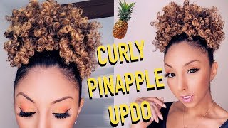 Easy Curly Hair Pineapple Updo Tutorial! | Biancareneetoday