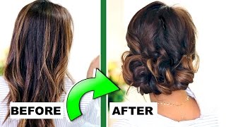 ★ 3-Minute Elegant Curly Bun  | Easy Updo Hairstyles For Everyday & Prom | Peinados