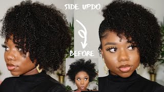 Hairstyle For Natural Hair - Side Updo | Curlscurls