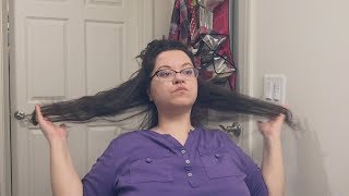 Get Ready With Me - Curly Hair Updo Long Hair (Hair Sticks)
