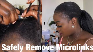 How To Safely Remove Microlinks On 4C Natural Hair,No Breakages