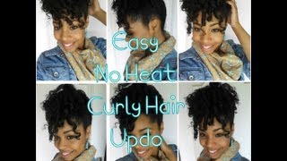 Easy No Heat Curly Hair Updo (Requested)