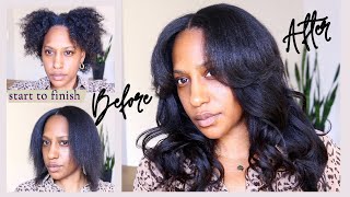Silk Press On Natural Hair With Clip Ins | Yuniffe  Extensions