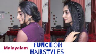 Different Hairstyles For Wedding, Party, Function | Quick Hairstyles 2020 | Malayalam| Abhina Anil