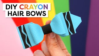 Make These Rainbow Crayon Hair Bows | Diy Hair Bows