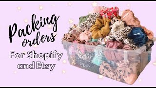Packaging Etsy And Shopify Orders - How I Package My Scrunchies And Hair Bows