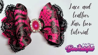 Lace And Leather Hair Bow Tutorial.How To Make Hair Bows. Diy  Laços De Fita: