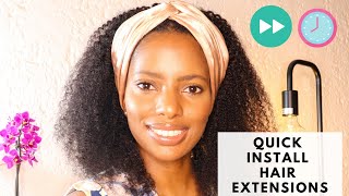 4C Hair Extensions On Afro Hair In 5 Minutes (No Heat)