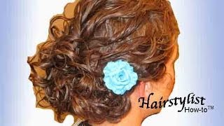 How To Do A Updo On Curly Hair: Twirl And Diffuse Into Two Ponytail, Low Bun Style