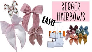 How To Make Pinwheel/Sailor Hairbows Using Serger | Easy