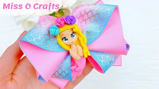 Mermaid Hair Bow Tutorial // How To Make Bows Out Of Ribbon // Laço