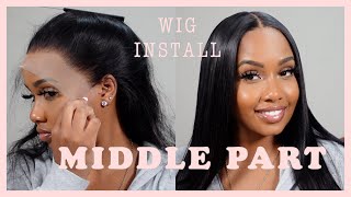 Natural Middle Part | Wig Install For Beginners | Ft. Wimmin Hair Company