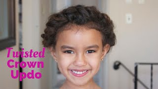 Twisted Crown Updo On Naturally Curly Hair