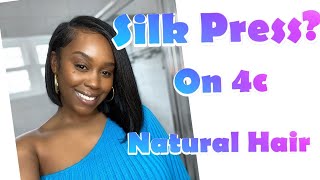How-To: Silk Press On Natural 4C Hair /Natural Looking Quick Weave