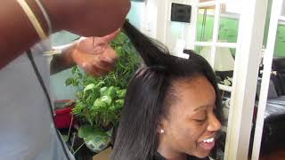 Silkpress Bone Straight | Deep Condition| 4B Natural Hair| Microlinks (Detailed Video)